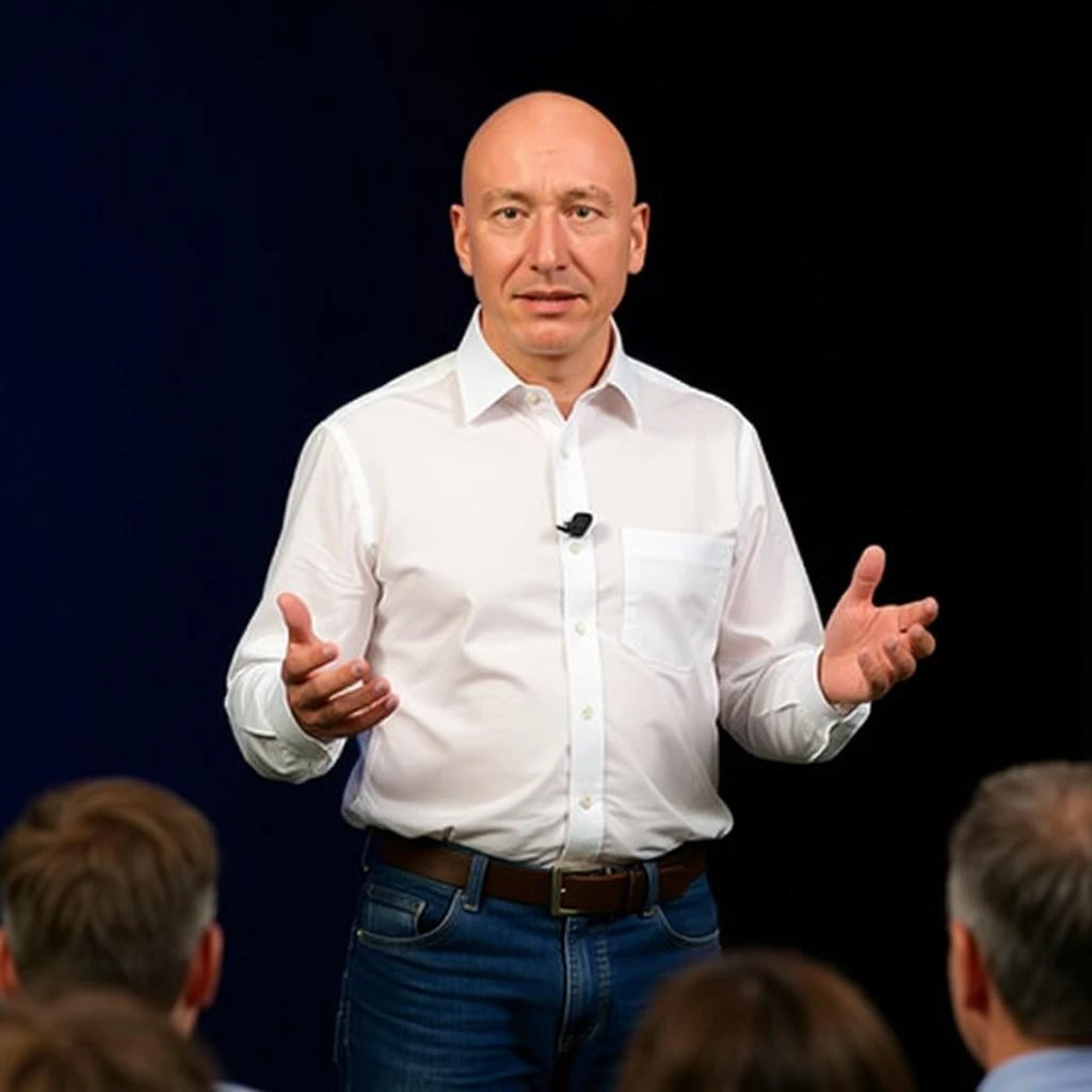 Antonio Angelino speaking at a tech leadership event